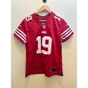 San Francisco 49ers Deebo Samuel #19 Red and White Game Day Jersey Womens Large